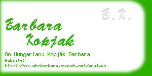 barbara kopjak business card
