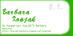 barbara kopjak business card